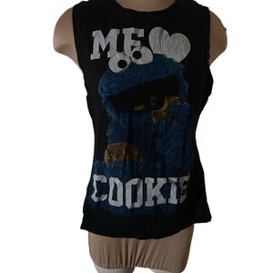 Black Cookie Monster Sleeveless Top